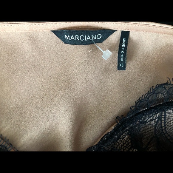 MARCIANO Silky & Lace Camisole Top in Black & Champagne colours - Picture 6 of 6